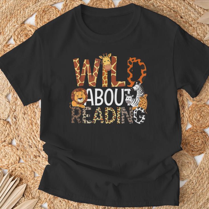 Boys Animal Print Clothes Wild About Reading Cheetah Book T-Shirt Gifts for Old Men