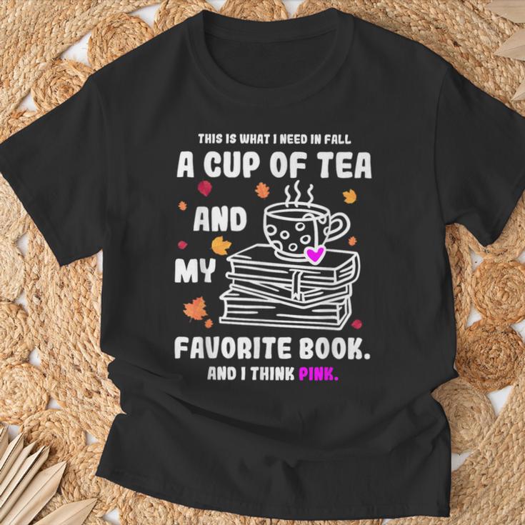 Breast Cancer Think Pink Book Reading Lover T-Shirt Gifts for Old Men