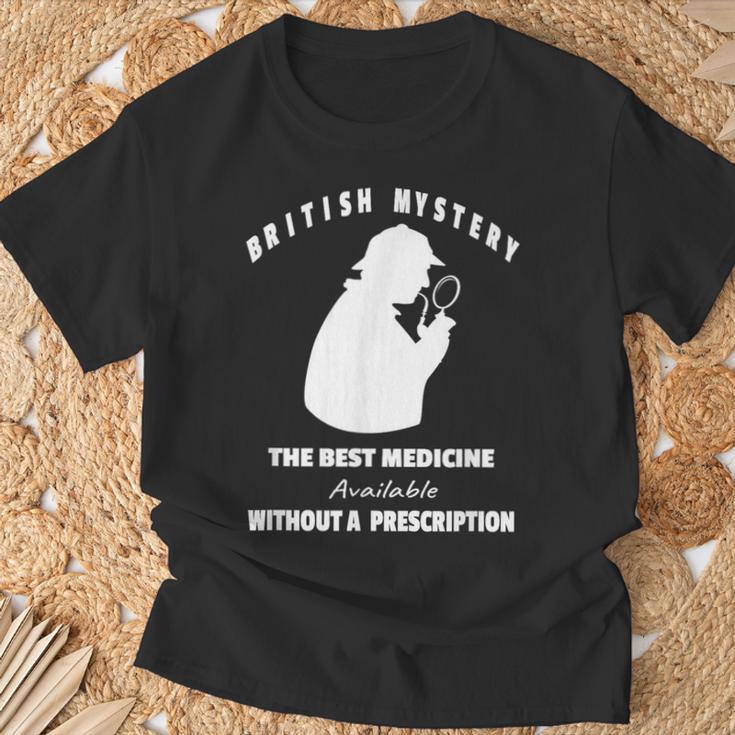 British Mystery Books Reader Crime Suspense Reading Lover T-Shirt Gifts for Old Men