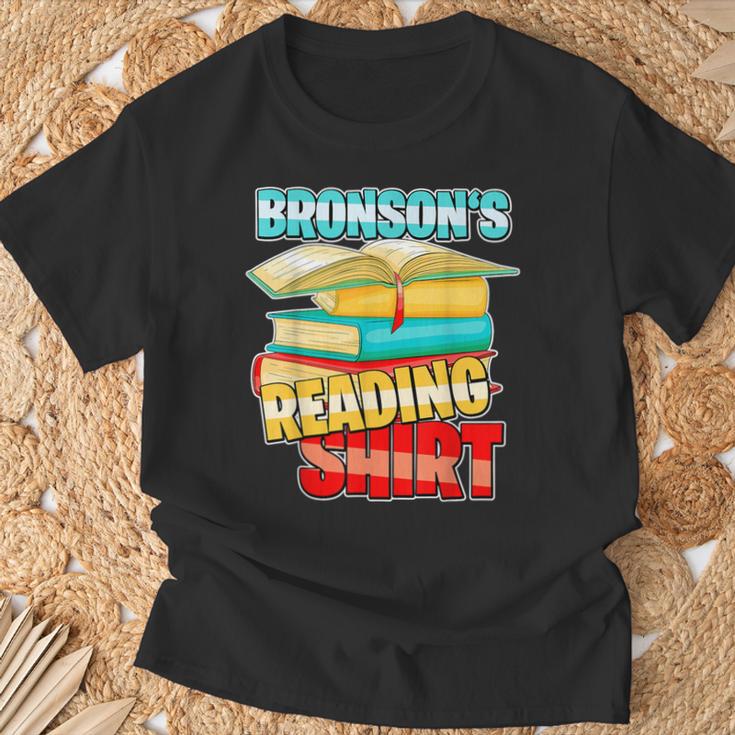 Bronson's Reading Shirt Personalized Book Reading T-Shirt Gifts for Old Men Bronson's Reading Shirt Personalized Book Reading T-Shirt Gifts for Old Men