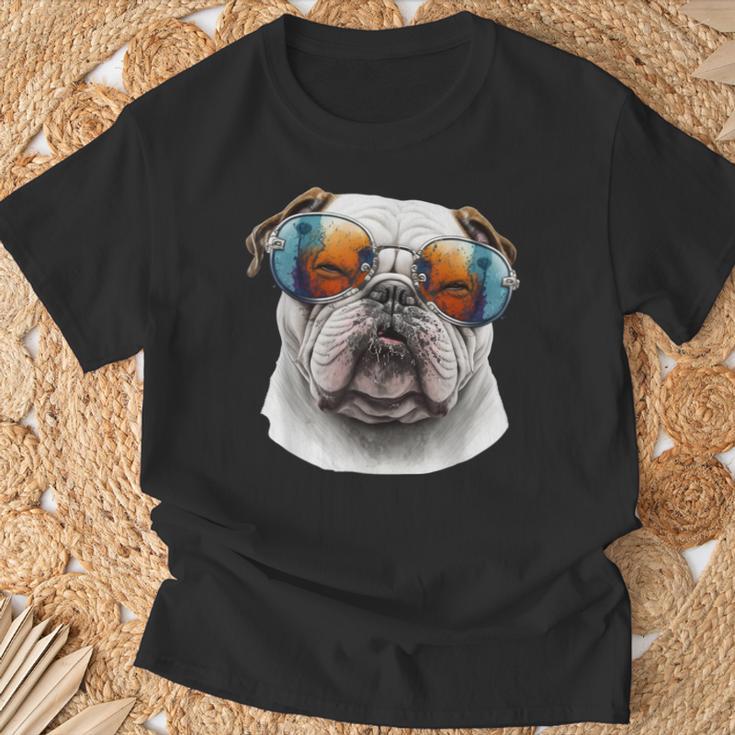 Bulldog Inglese Amante Dei Cani Mamma E Papà Maglietta Regalos para ancianos