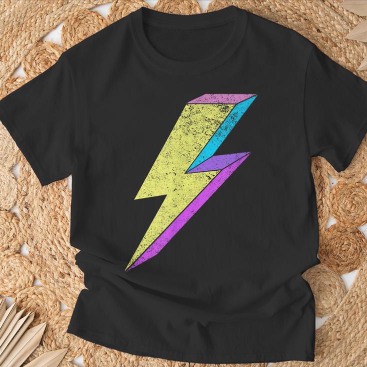 Bunte Retro-Blitz Grafik 70Er 80Er 90Er Jahre T-Shirt Geschenke für alte Männer
