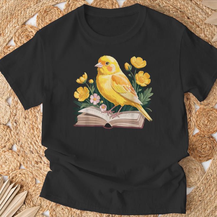 Canary Bird Floral Book Yellow Bird Reading Bookish Teacher T-Shirt Gifts for Old Men Canary Bird Floral Book Yellow Bird Reading Bookish Teacher T-Shirt Gifts for Old Men