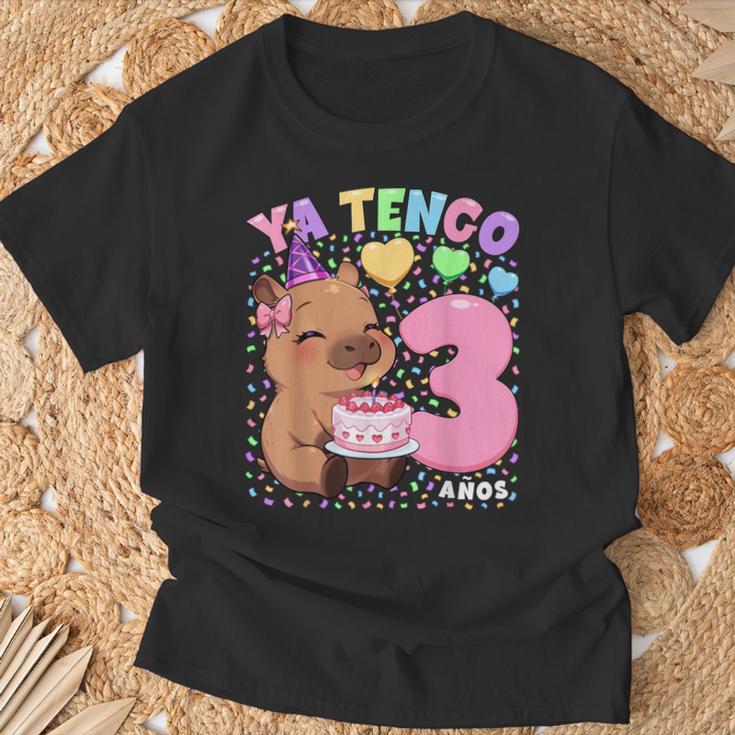 Capybara Niñas 3 Cumpleaños Carpincho Ya Tengo 3 Años Camiseta unisex Regalos para ancianos