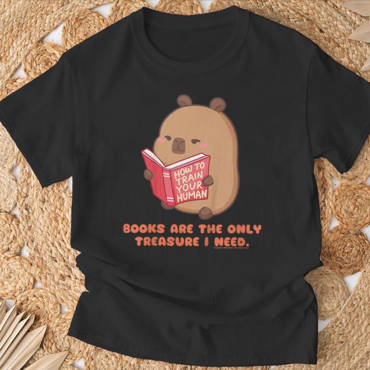 CapyFun Books Are The Only Treasure I Need Capybara Kids T-Shirt Gifts for Old Men CapyFun Books Are The Only Treasure I Need Capybara Kids T-Shirt Gifts for Old Men
