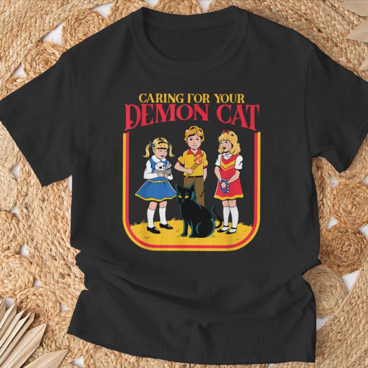 Caring For Your Evil Cat Retro Dark Humor Book Cover T-Shirt Gifts for Old Men Caring For Your Evil Cat Retro Dark Humor Book Cover T-Shirt Gifts for Old Men