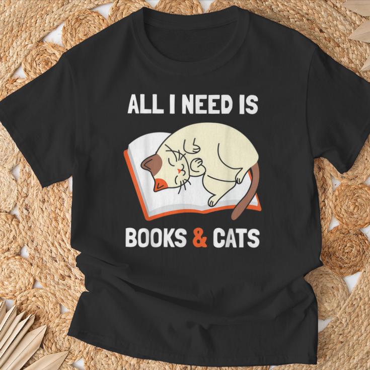 Cat Lovers All I Need Is Books & Cats Book Men Women Kids T-Shirt Gifts for Old Men Cat Lovers All I Need Is Books & Cats Book Men Women Kids T-Shirt Gifts for Old Men