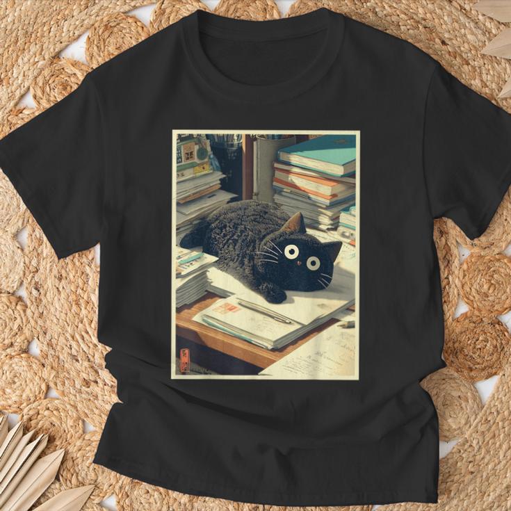 Cat Teacher Student School Last Day Books First 100th Day T-Shirt Gifts for Old Men