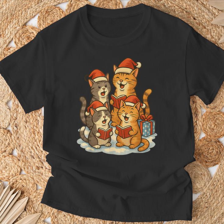 Cats Reading Books Christmas Tree T-Shirt Gifts for Old Men