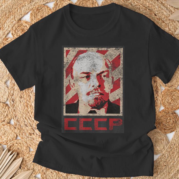 Cccp ソビエト連邦 レトロ ロシア レーニン ビンテージスタイル Tシャツ 高齢者への贈り物