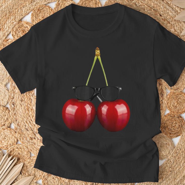 Cerezas Frescas Con Gafas Deol Fruta Divertida Camiseta unisex Regalos para ancianos