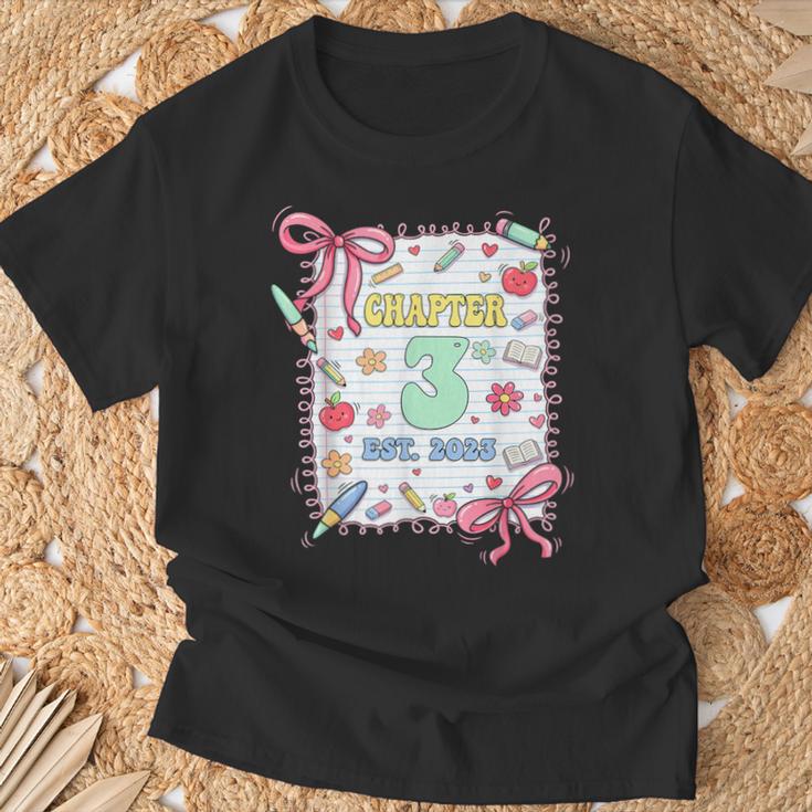 Chapter 3 Years Old 3rd Birthday Book Lover Coquette Bow T-Shirt Gifts for Old Men