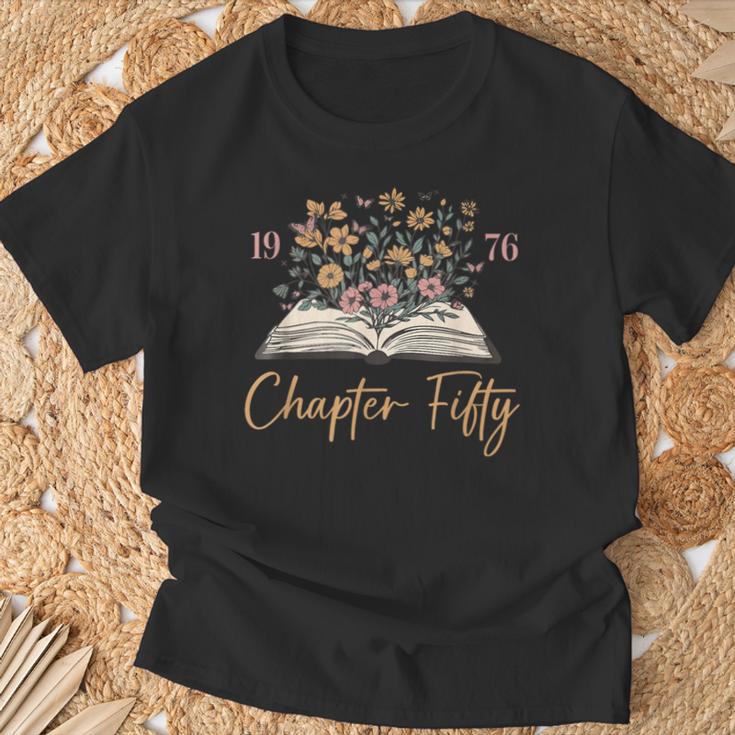 Chapter Fifty 1976 50th Birthday Wildflower Book 50 Year Old T-Shirt Gifts for Old Men Chapter Fifty 1976 50th Birthday Wildflower Book 50 Year Old T-Shirt Gifts for Old Men