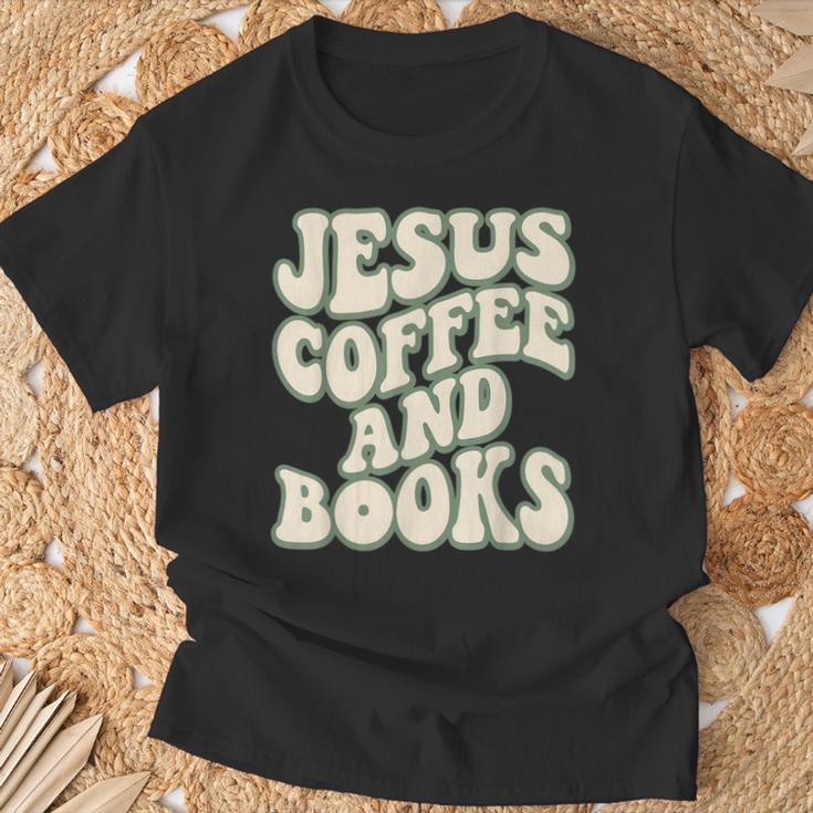 Christian Book Lover Coffee And Jesus Faith Reading T-Shirt Gifts for Old Men