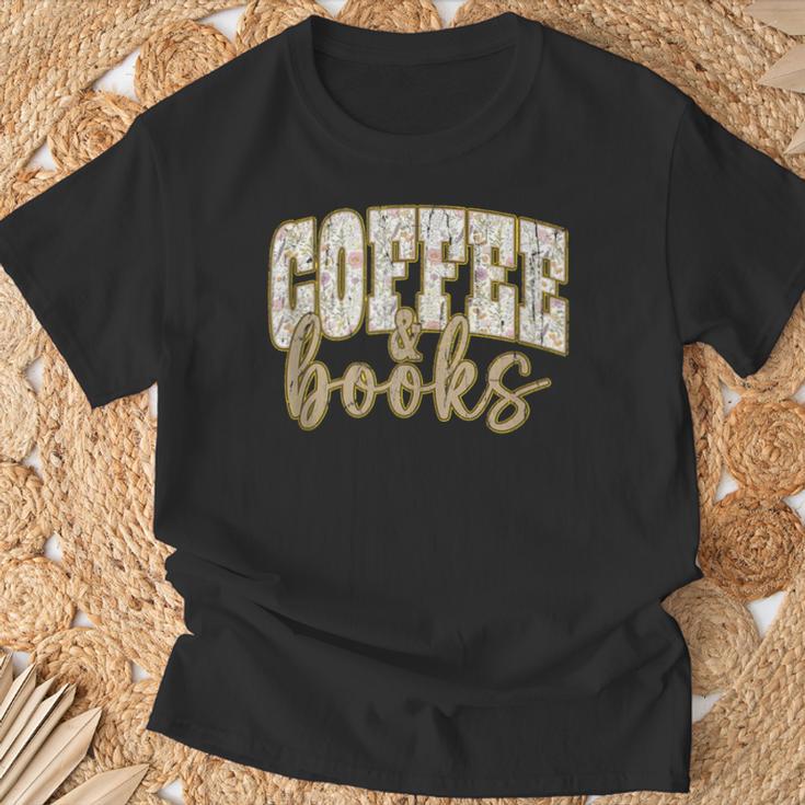 Coffee And Books I Love Them Both Book Coffee Lover T-Shirt Gifts for Old Men