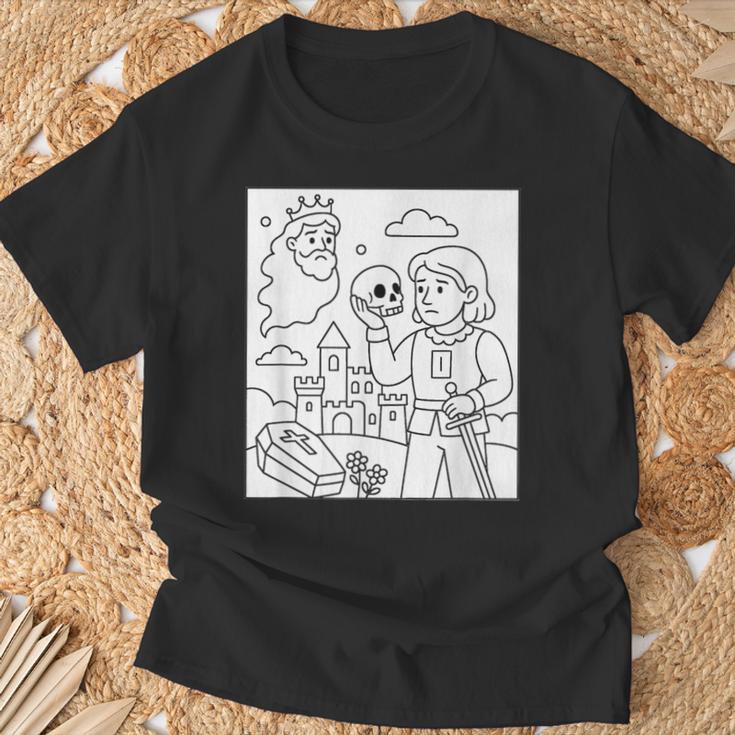 Coloring Book Hamlet Ghost Yorick Castle Shakespeare Play T-Shirt Gifts for Old Men