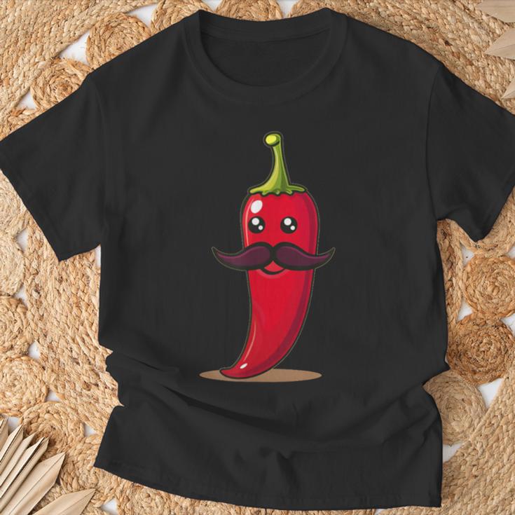 Cool Aussehendes Chili Mitchnurrbart Für Bartpfeffer-Liebhaber T-Shirt Geschenke für alte Männer