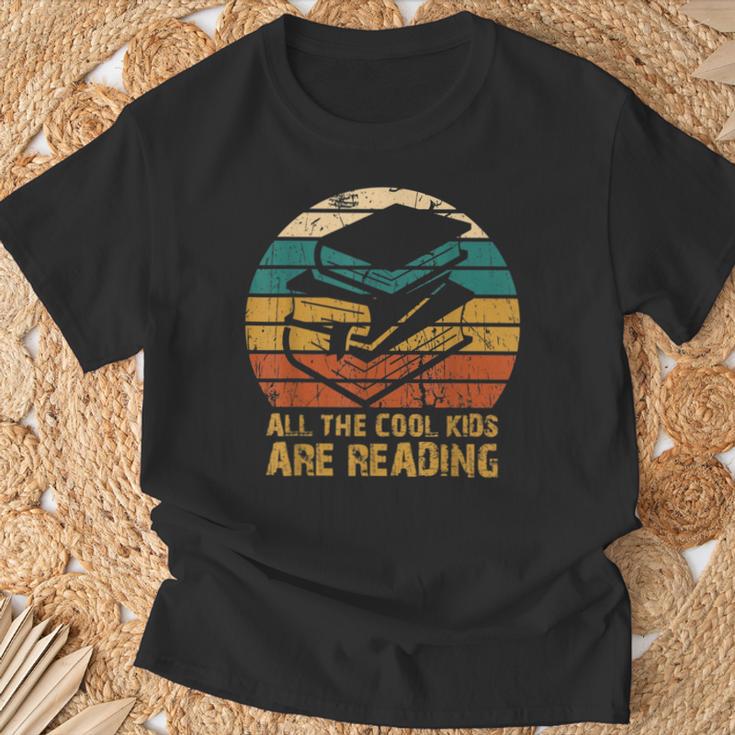 All The Cool Kids Are Reading Books T-Shirt Gifts for Old Men