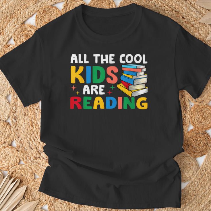 All The-Cool Kids Are Reading Teacher Book Lover Librarian T-Shirt Gifts for Old Men