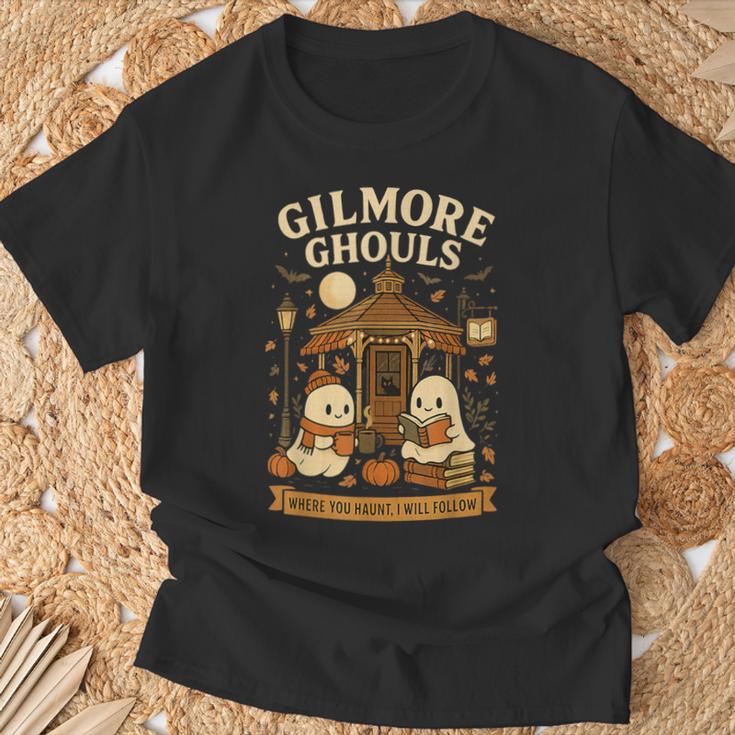 Cozy Ghouls Bookish Halloween Gazebo Scene T-Shirt Gifts for Old Men