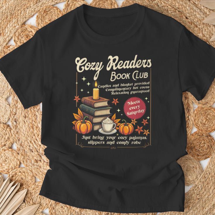 Cozy Reader Book-Club Fall Bookish Booktrovert Librarian T-Shirt Gifts for Old Men