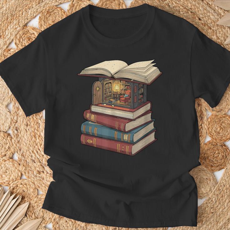 Cozy Reading Nook Between Books Book Lover Aesthetic T-Shirt Gifts for Old Men Cozy Reading Nook Between Books Book Lover Aesthetic T-Shirt Gifts for Old Men