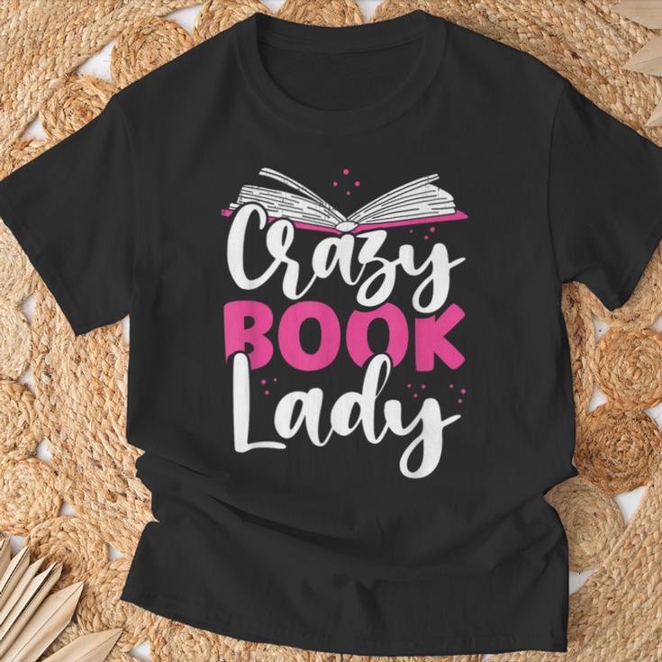 Crazy Book Lady Bookworm Book Lovers T-Shirt Gifts for Old Men
