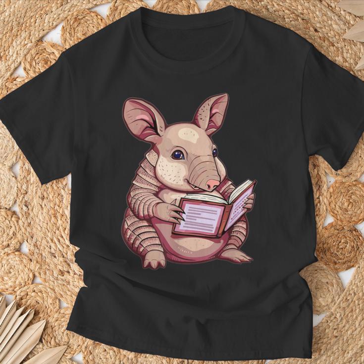 Cute Armadillo With Book I Armadillo T-Shirt Gifts for Old Men