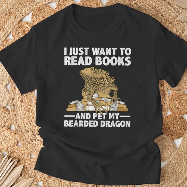 Cute Bearded Dragon For Men Women Zoology Reptile Book Lover T-Shirt Gifts for Old Men