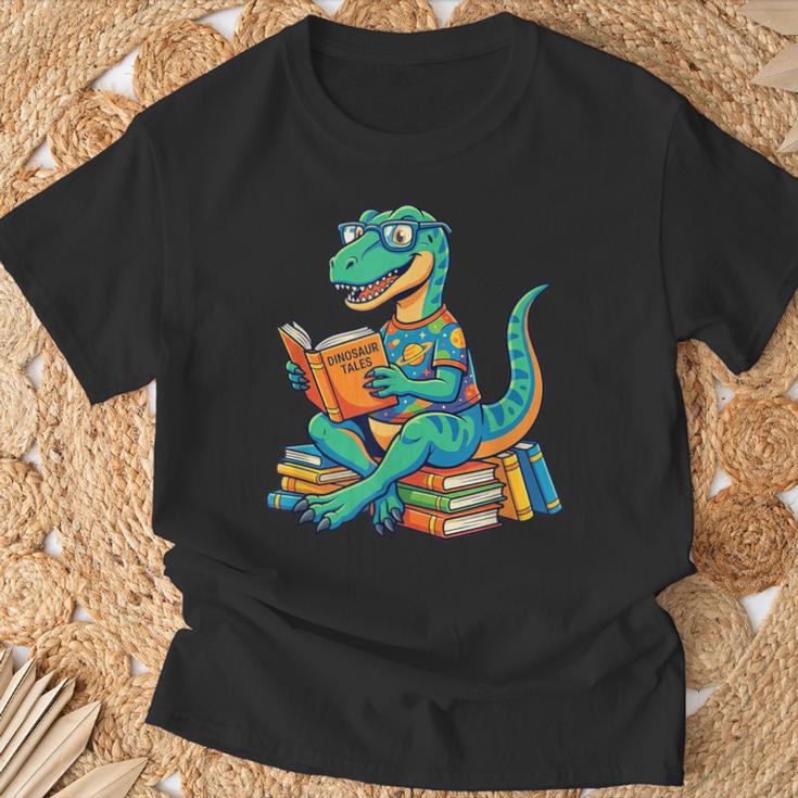 Cute Dinosaur TalesRex Reading Books Lover T-Shirt Gifts for Old Men Cute Dinosaur TalesRex Reading Books Lover T-Shirt Gifts for Old Men