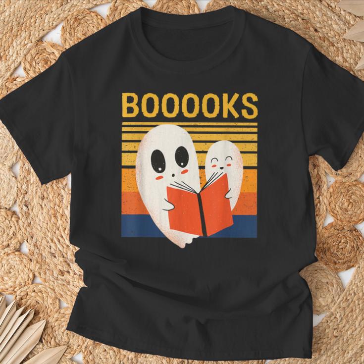Cute Ghost Book Reading Halloween Teacher Puns Booooks For Men Women Kids T-Shirt Gifts for Old Men