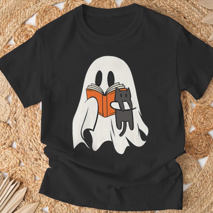 Cute Ghost Cat Reading Book Spooky Season Halloween Costume T-Shirt Gifts for Old Men Cute Ghost Cat Reading Book Spooky Season Halloween Costume T-Shirt Gifts for Old Men