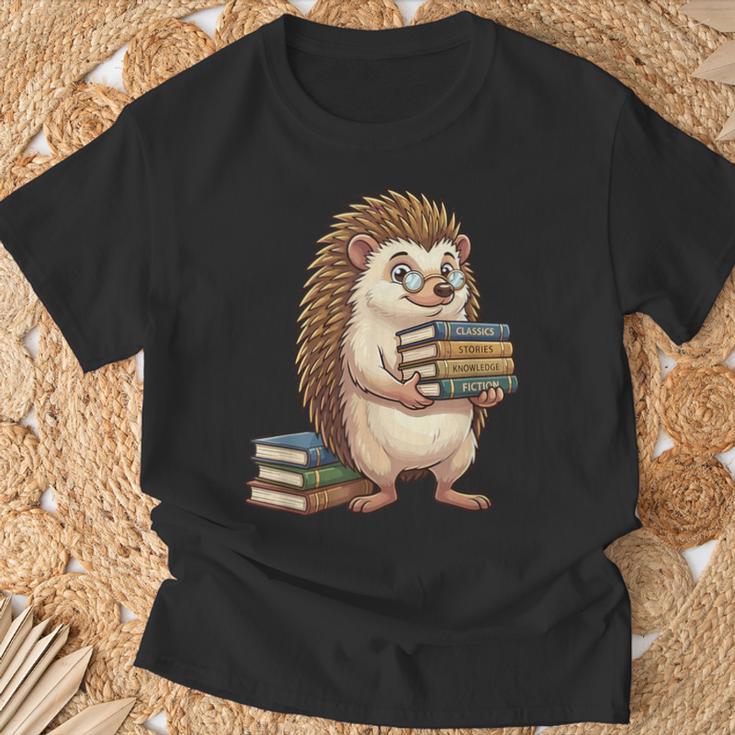 Cute Hedgehog Classics Stories Knowledge Fiction Reading T-Shirt Gifts for Old Men Cute Hedgehog Classics Stories Knowledge Fiction Reading T-Shirt Gifts for Old Men