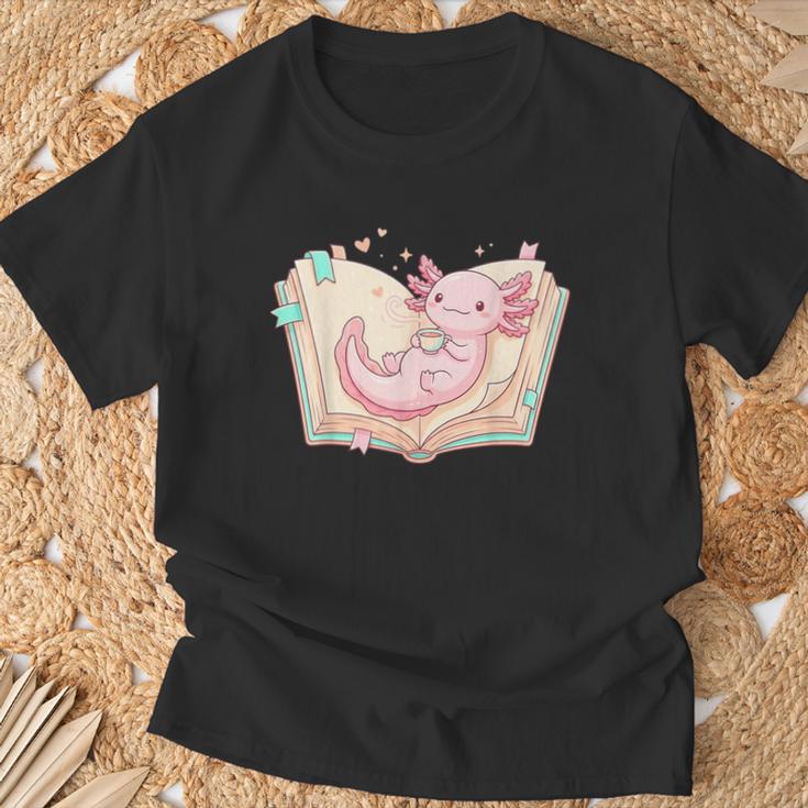 Cute Kawaii Axolotl Book Tea Lover Women Reading Cozy Art T-Shirt Gifts for Old Men Cute Kawaii Axolotl Book Tea Lover Women Reading Cozy Art T-Shirt Gifts for Old Men
