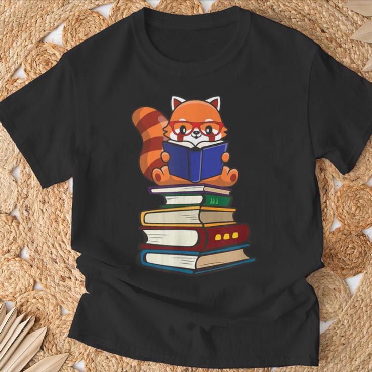 Cute Kawaii Kids Reading Books Glasses Red Panda Lover T-Shirt Gifts for Old Men Cute Kawaii Kids Reading Books Glasses Red Panda Lover T-Shirt Gifts for Old Men