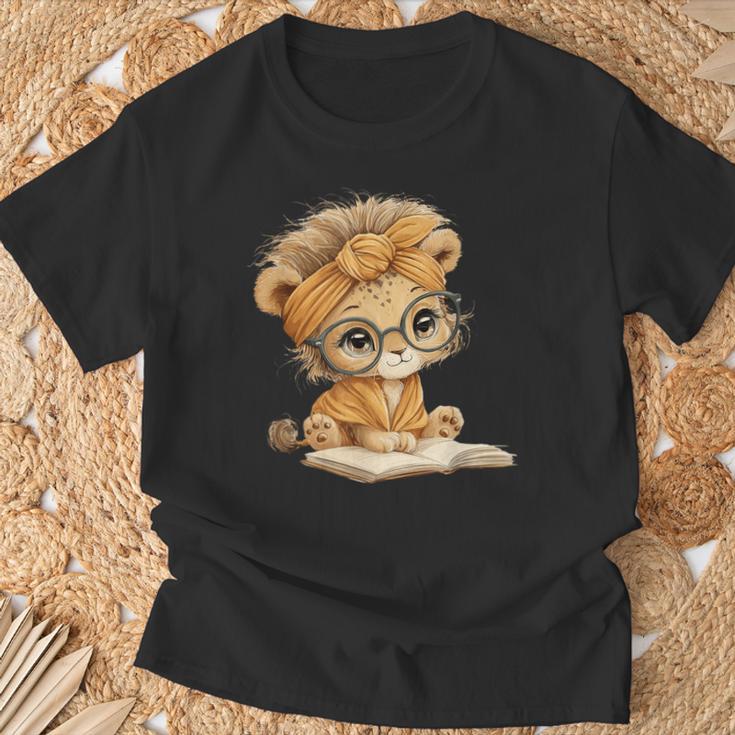 Cute Lion Cub Reading Book With Headwrap T-Shirt Gifts for Old Men Cute Lion Cub Reading Book With Headwrap T-Shirt Gifts for Old Men