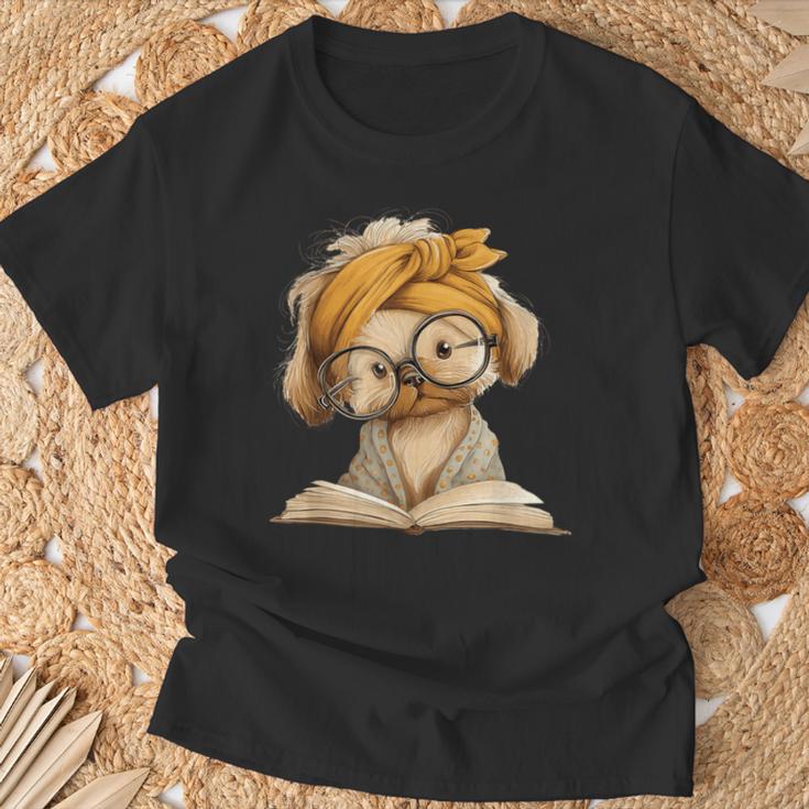 Cute Puppy Reading Dog Book Lover Animal Graphic Small Open T-Shirt Gifts for Old Men Cute Puppy Reading Dog Book Lover Animal Graphic Small Open T-Shirt Gifts for Old Men
