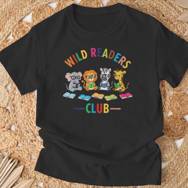 Cute Safari Animals Reading Books Reading Club Kids Literacy T-Shirt Gifts for Old Men