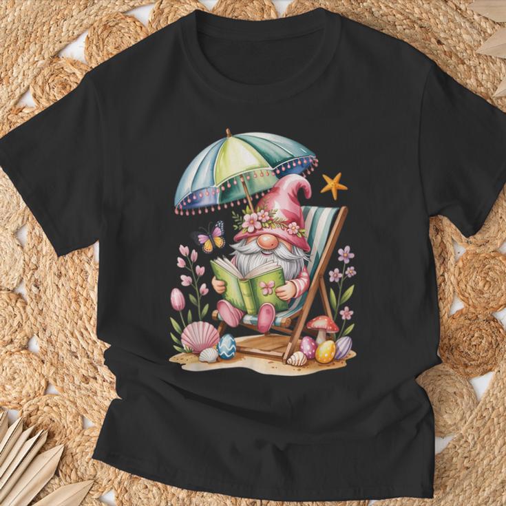 Cute Summer Relaxing Gnome Art For Book Lovers T-Shirt Gifts for Old Men