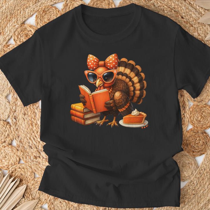 Cute Turkey Reading Book Lovers Bow Thanksgiving T-Shirt Gifts for Old Men Cute Turkey Reading Book Lovers Bow Thanksgiving T-Shirt Gifts for Old Men