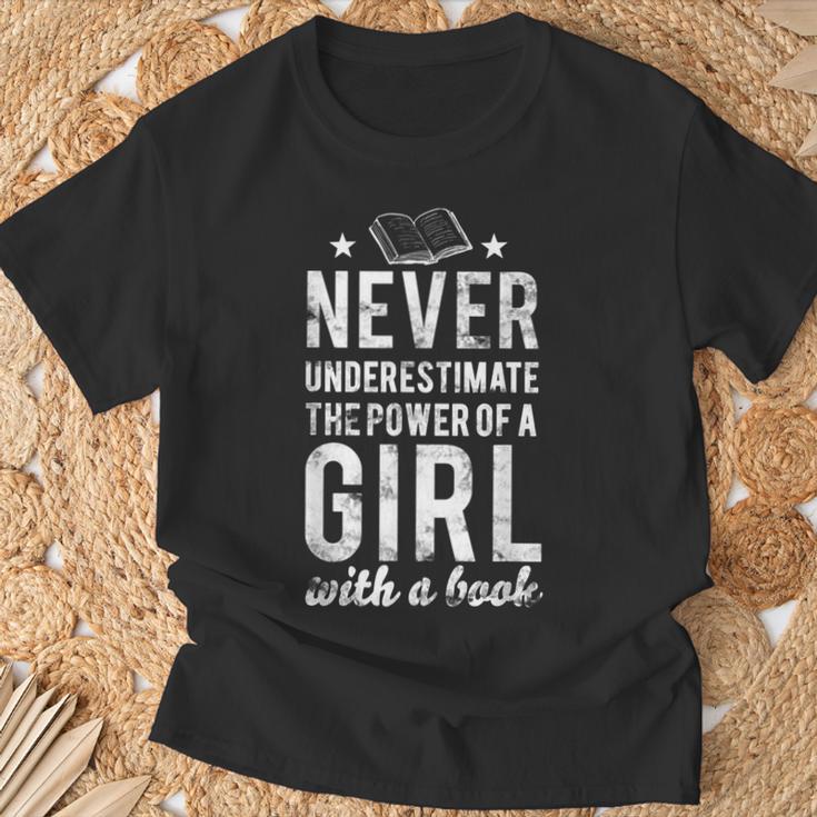 Cute Never Underestimate The Power Of A Girl Book Nerds T-Shirt Gifts for Old Men Cute Never Underestimate The Power Of A Girl Book Nerds T-Shirt Gifts for Old Men