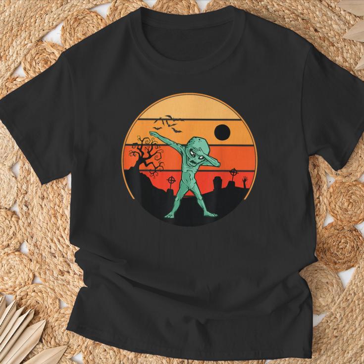 Dabbing Alien ハロウィン 面白い ダブ ダンス ポーズ トリック オア トリート Tシャツ 高齢者への贈り物