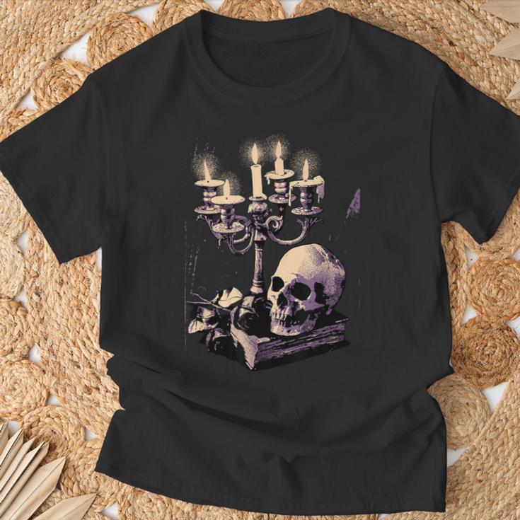 Dark Academia Aesthetic Gothic Book Candle Skull Red Rose T-Shirt Gifts for Old Men Dark Academia Aesthetic Gothic Book Candle Skull Red Rose T-Shirt Gifts for Old Men