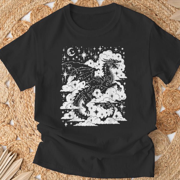 Dark Academia Fantasy Dragon Book Lover Bookish Goblincore T-Shirt Gifts for Old Men