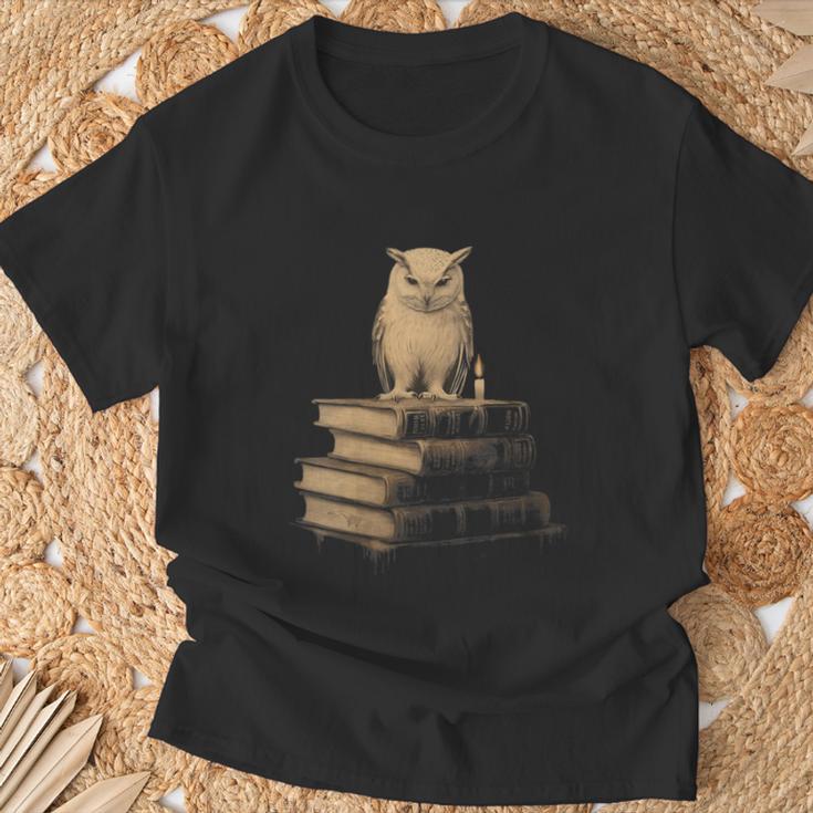Dark Academia Vintage Owl On Books With Candle Library T-Shirt Gifts for Old Men Dark Academia Vintage Owl On Books With Candle Library T-Shirt Gifts for Old Men