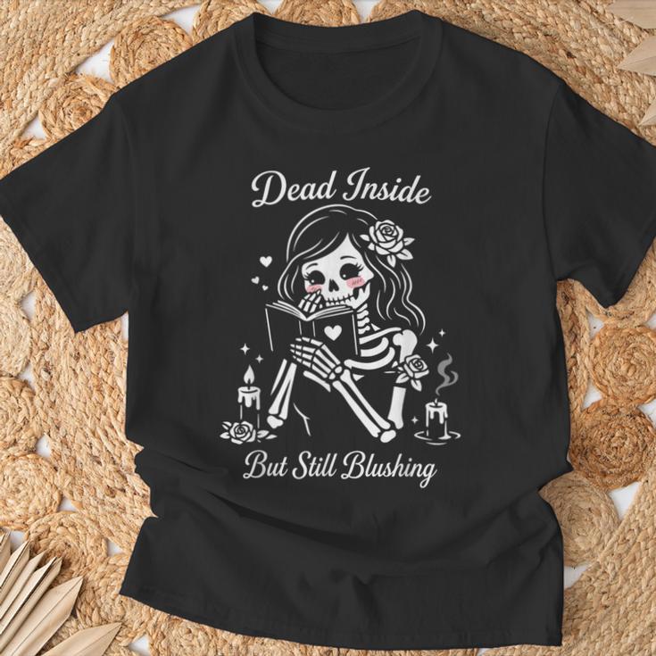 Dark Romance Skeleton Merch Outfits Woman Smut Book Reading T-Shirt Gifts for Old Men
