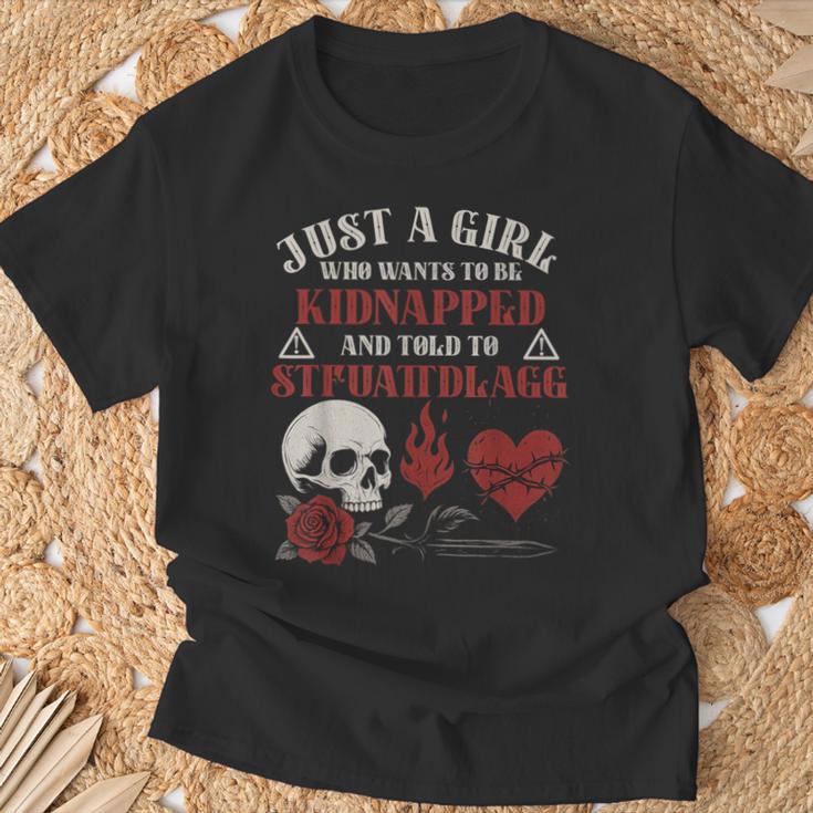 Dark Romance Smutt Books Merch STFUATTDLAGG Kidnapped T-Shirt Gifts for Old Men