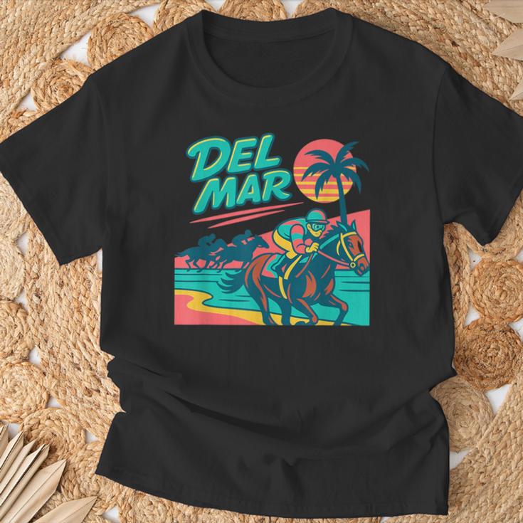 Del Mar 競馬 サラブレッドサンタアニタ競馬選手 Tシャツ 高齢者への贈り物