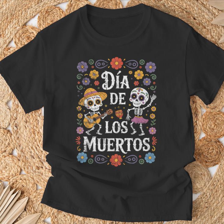 Dia De Los Muertos Calavera Day Dead Guitarequelette Dansante T-Shirt Cadeaux pour les vieillards