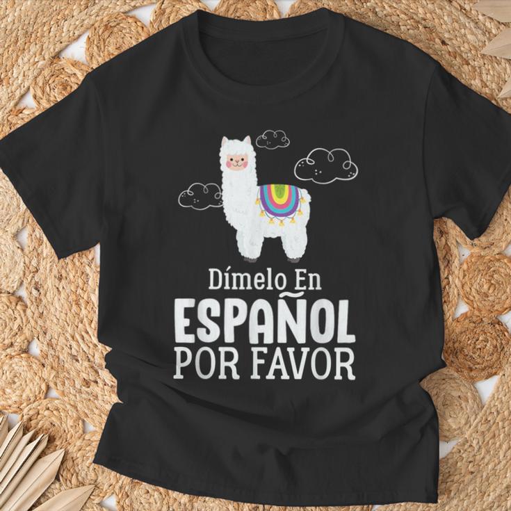 Dimelo En Espanol Por Favor 面白い スペイン語 Tシャツ 高齢者への贈り物